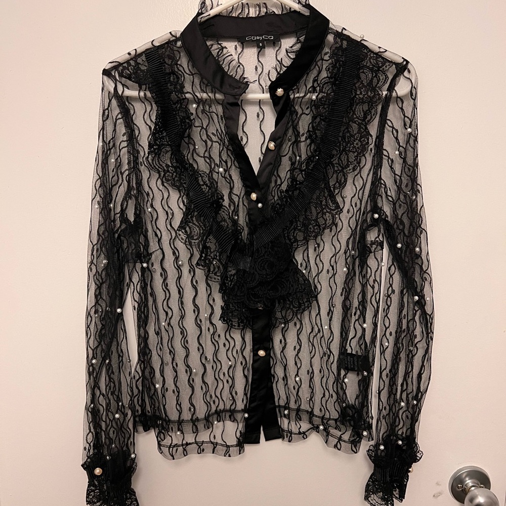 Black lace shirt